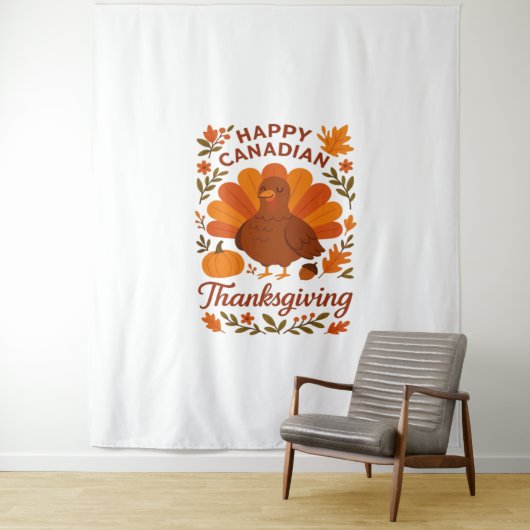 Canadian Thanksgiving Autumn Celebration Classic T Wandkleed (In situ)