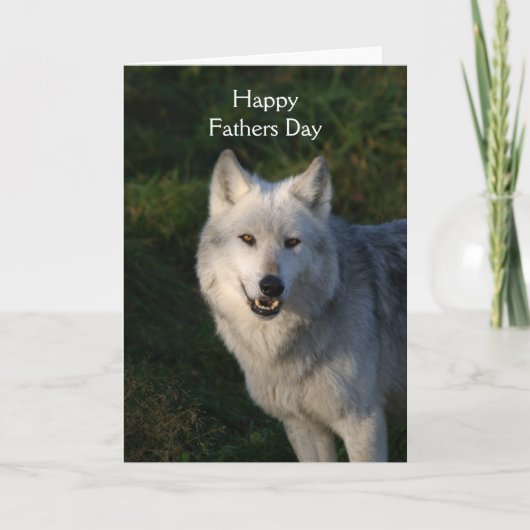 Canadian Timber Wolf Fathers Day Kaart (Voorkant)