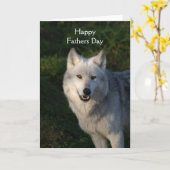 Canadian Timber Wolf Fathers Day Kaart (Gele Bloem)
