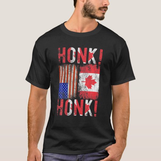 Canadian Trucker Canada Freedom Convoy Honk Honk T-shirt (Voorkant)
