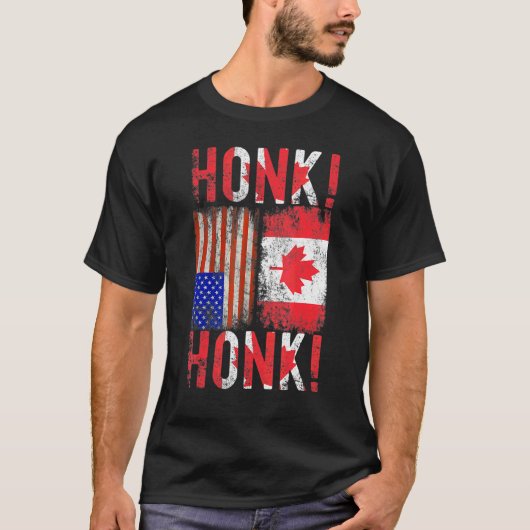 Canadian Trucker Canada Freedom Convoy Honk Honk T-shirt (Voorkant)