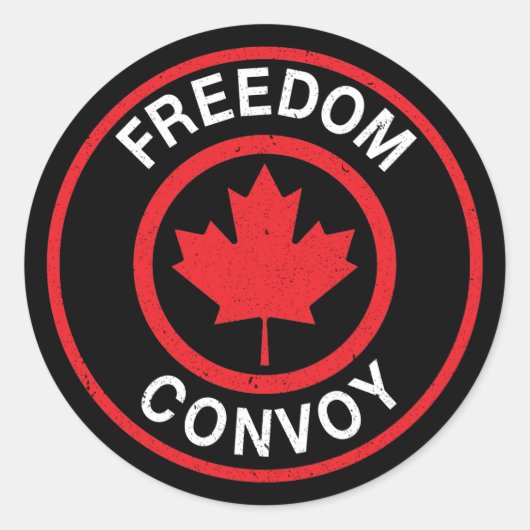 Canadian Truckers Rule -freedom roept Canada 2022 Ronde Sticker (Voorkant)