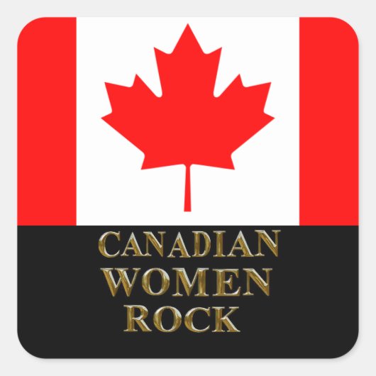 CANADIAN WOMEN ROCK VIERKANTE STICKER (Voorkant)