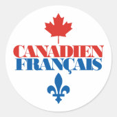 Canadien Francais 3 Ronde Sticker (Voorkant)