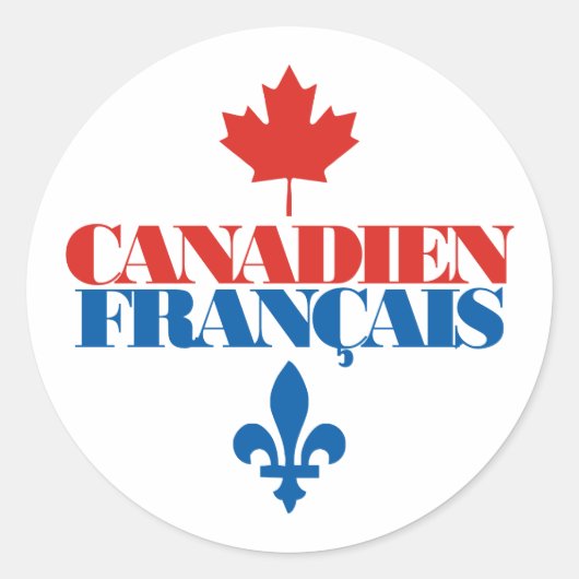 Canadien Francais 3 Ronde Sticker (Voorkant)