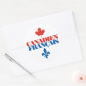 Canadien Francais 3 Ronde Sticker (Envelop)