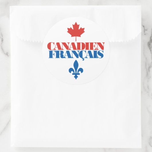 Canadien Francais 3 Ronde Sticker (Tas)