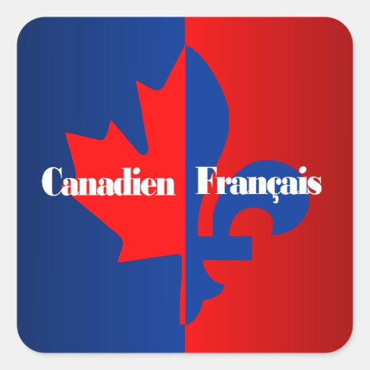 Canadien Francais Vierkante Sticker (Voorkant)