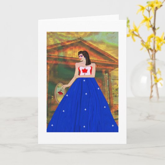 Canadienne Quebecoise LeeMarie's creatieve ontwerp Kaart (Gele Bloem)