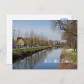 Canal Abbeville Schilderachtig Uitzicht, Frankrijk Briefkaart (Voorkant / Achterkant)