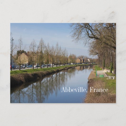 Canal Abbeville Schilderachtig Uitzicht, Frankrijk Briefkaart (Voorkant)