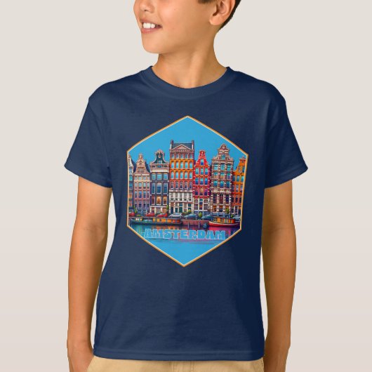 Canal Amsterdam Nederland Europa T-shirt (Voorkant)