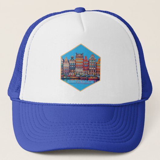 Canal Amsterdam Nederland Europa Trucker Pet (Voorkant)
