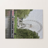Canal Boat en Ferris Wheel, River Avon England UK Legpuzzel (Horizontaal)