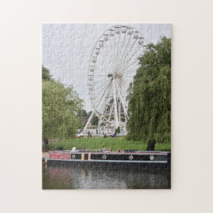 Canal Boat en Ferris Wheel, River Avon England UK Legpuzzel