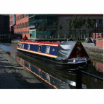 Canal Boat Staand Fotobeeldje<br><div class="desc">Kanaalboot die door de stad Manchester UK vaart.</div>