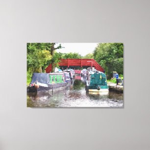 CANAL BOATS CANVAS AFDRUK