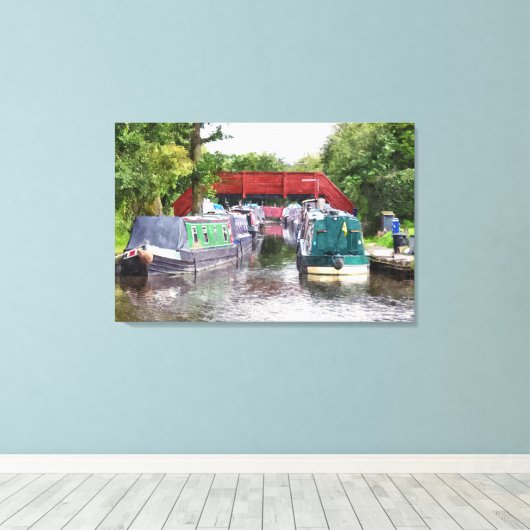 CANAL BOATS CANVAS AFDRUK (Insitu (Houten vloer))