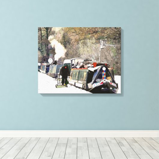 CANAL BOATS CANVAS AFDRUK (Insitu (Houten vloer))
