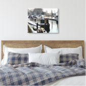 CANAL BOATS CANVAS AFDRUK (Insitu (Slaapkamer))