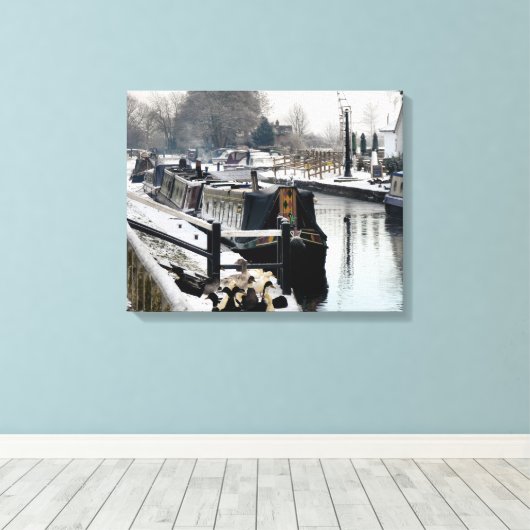 CANAL BOATS CANVAS AFDRUK (Insitu (Houten vloer))