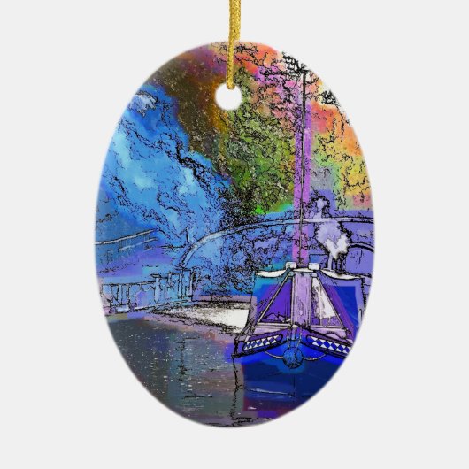 CANAL BOATS KERAMISCH ORNAMENT (Voorkant)