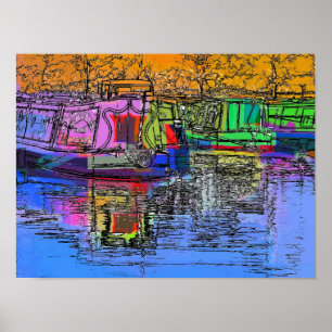 CANAL BOATS POSTER