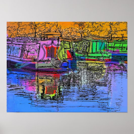 CANAL BOATS POSTER (Voorkant)