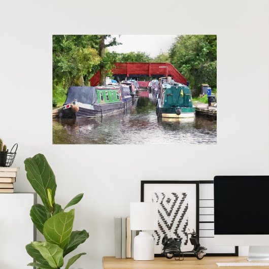 CANAL BOATS POSTER (Thuiskantoor)