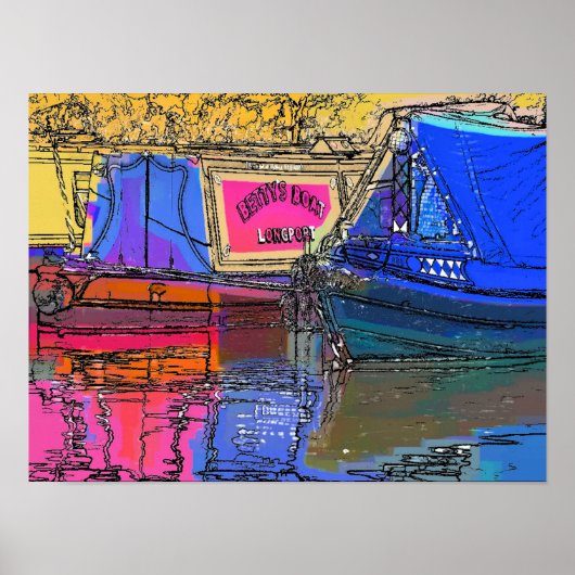 CANAL BOATS POSTER (Voorkant)