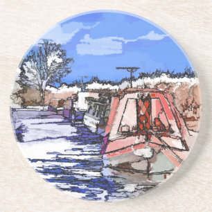 CANAL BOATS UK ZANDSTEEN ONDERZETTER