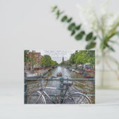 Canal Bridge Uitzicht en fiets, Bezienswaardighede Briefkaart (Staand voorkant)
