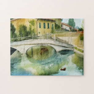 Canal Brug Schilderachtige Aquarel Legpuzzel