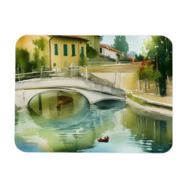 Canal Brug Schilderachtige Aquarel Magneet