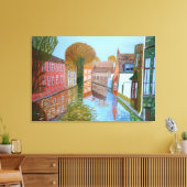 Canal Brugge canvas Afdruk (Insitu (Woonkamer))