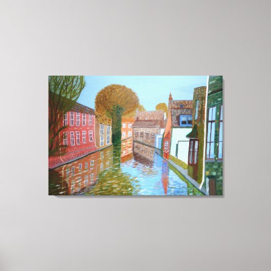 Canal Brugge canvas Afdruk (Voorkant)