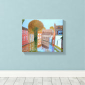 Canal Brugge canvas Afdruk (Insitu (Houten vloer))