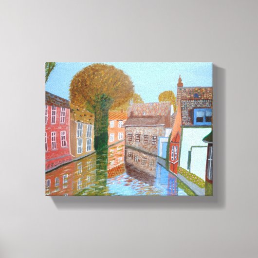 Canal Brugge canvas Afdruk (Voorkant)