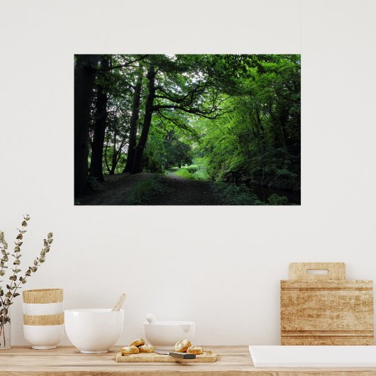 Canal, Bute Park, Cardiff, Wales Poster (Keuken)