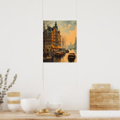 Canal Charm:  Briefkaart Poster (Keuken)