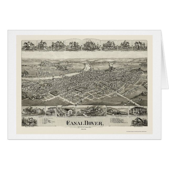Canal Dover, OH Panoramic Map - 1899 (Voorkant Horizontaal)