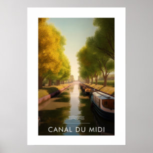 Canal du Middags - Frankrijk - illustraties Poster