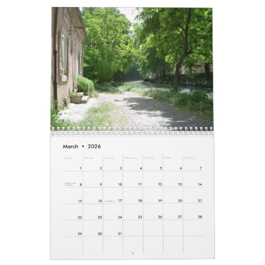Canal du Midi Wandkalender Kalender (Mar 2026)