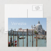 Canal grande in het briefkaart van Venetië met tek (Voorkant / Achterkant)