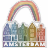 Canal House Amsterdam Holland Rainbow Set Sticker (Voorkant)