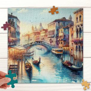Canal in Venetië Italië Waterverf Puzzel Legpuzzel