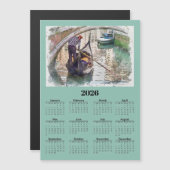 Canal in Venice Italy 2026 Calendar Magnetic Card (Voorkant / Achterkant)