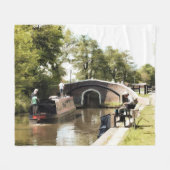 CANAL NARROWBOAT Fleece Blanket (Voorkant (Horizontaal))