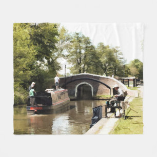CANAL NARROWBOAT Fleece Blanket Deken