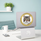 Canal Narrowboat Kat Porthole Decal Sticker (Laptop op bureau)